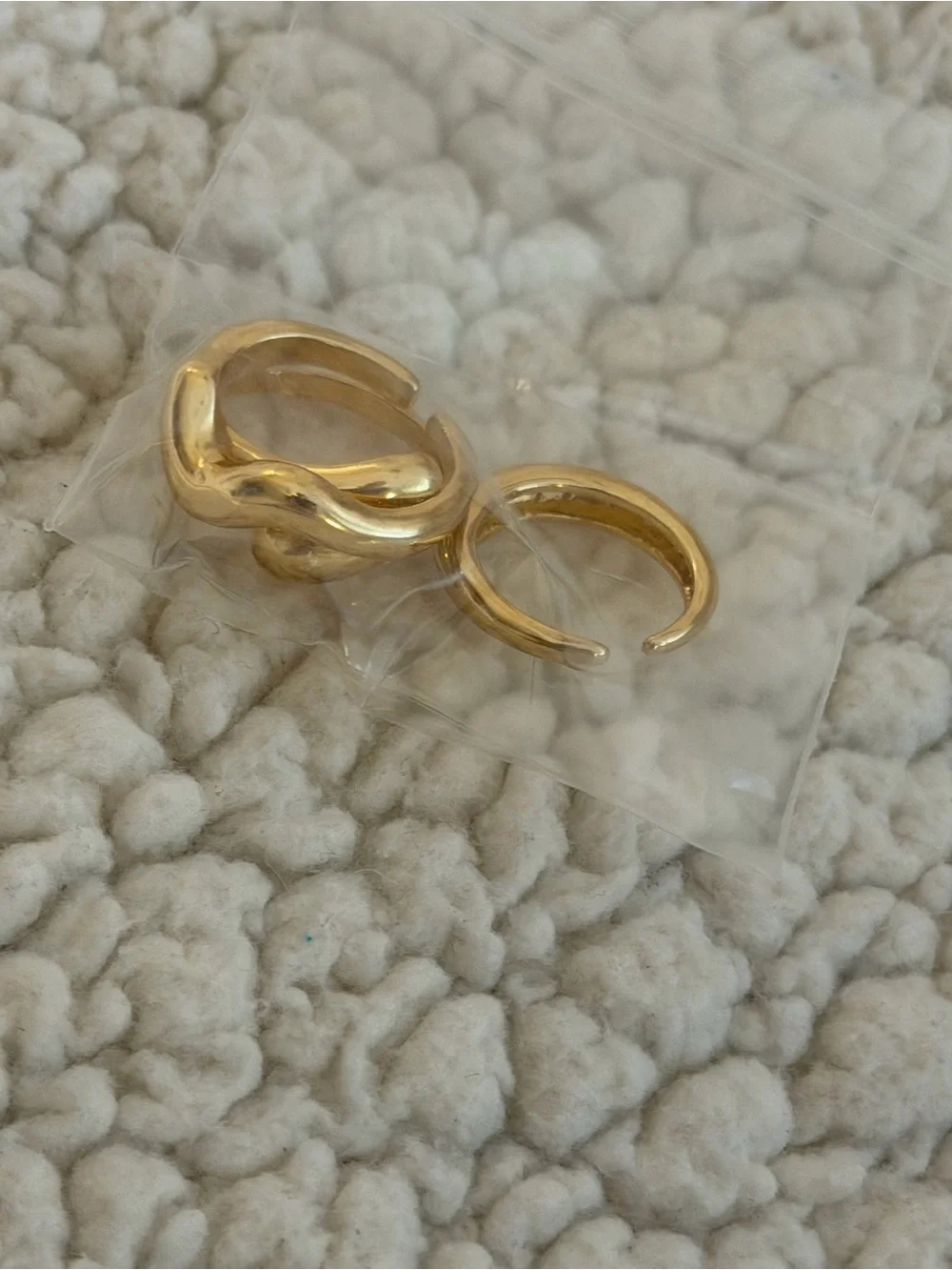 Chunky Rings Gold Toned Adjustable Snake Ring Geometric 3 Pcs Fashion OrB1/E2